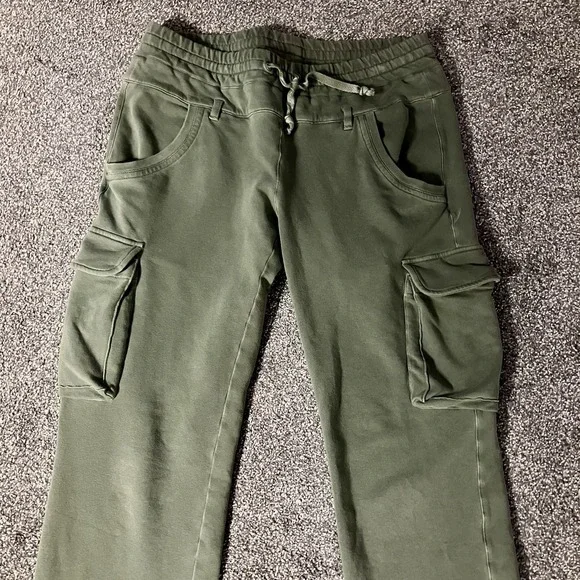 Aeronautica Militare Italy Small/Medium Men's Jogger Sweatpants Olive Green Logo